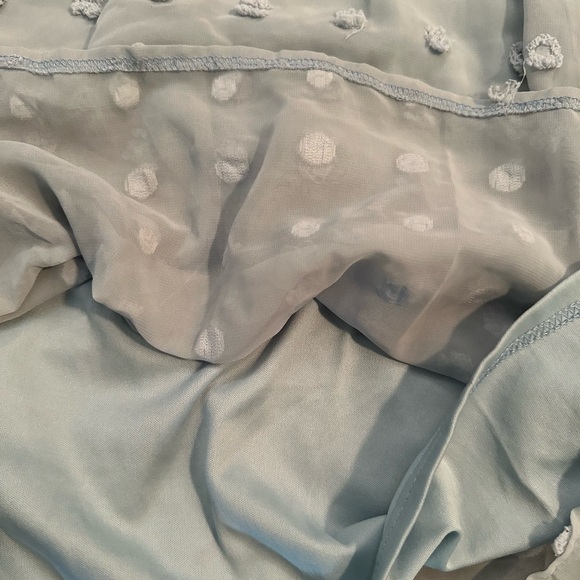 SHEIN Curve Baby Blue Flutter Sleeve Blouse - Picture 4 of 10